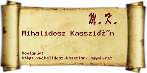 Mihalidesz Kasszián névjegykártya